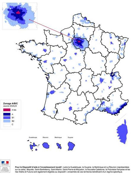 Loi Pinel Les Zones A Abis B1 B2 C Mises à Jour 2022 - Gestion De ...